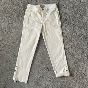 Democracy Ab Technology Pants High Rise Straight Leg Cuff Cargo Utility Beige 8